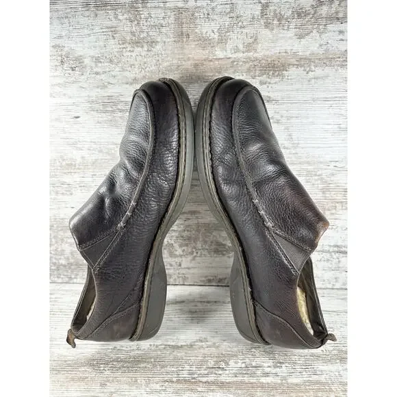 Men's UGG Australia Brown Leather Slip On Loafers Sz 13 S/N 3034